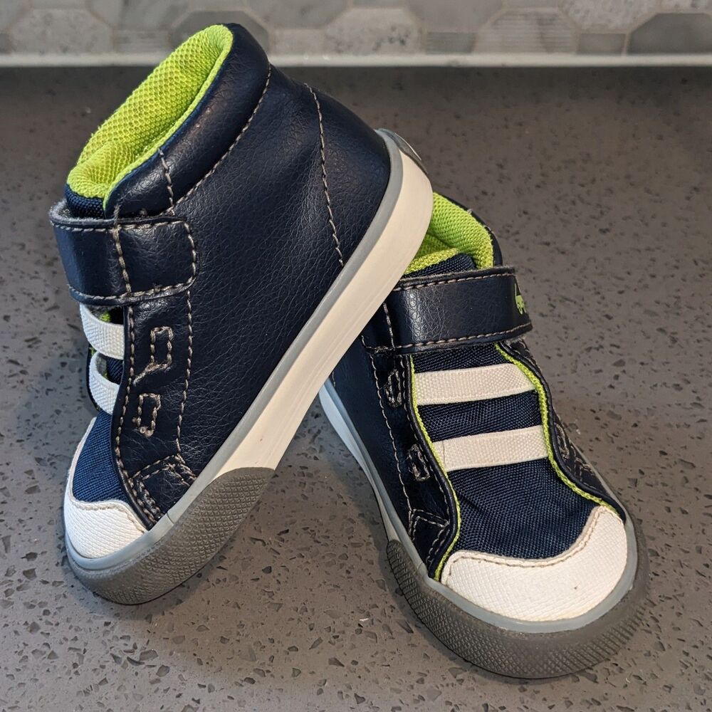 See Kai Run Belmont II Navy Lime Toddler Sneakers Size 4